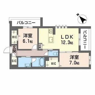 エステラス【2階】の間取り