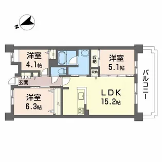 JMU久居社宅F棟 F【2階】の間取り