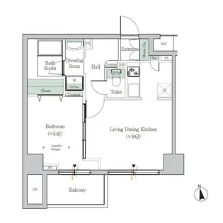 ONE ROOF FLAT TOGOSHI【8階】の間取り