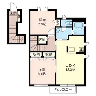 グリースB【2階】の間取り
