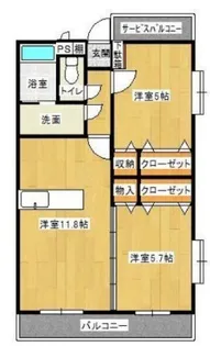 ハピネス【1階】の間取り