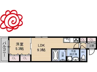クリエオーレ徳庵【2階】の間取り