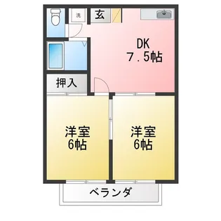 エステートピアヨシザワ【1階】の間取り