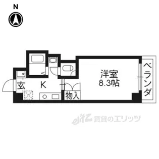 アンシャーレ西ノ京【1階】の間取り