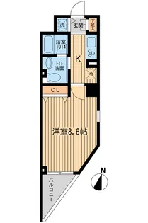 KDXレジデンス幡ヶ谷【9階】の間取り