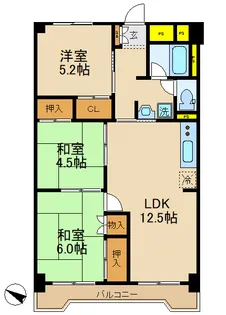 ジュウエル常盤平【10階】の間取り