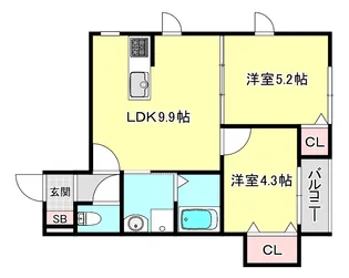 エバーライフ加古川【2階】の間取り