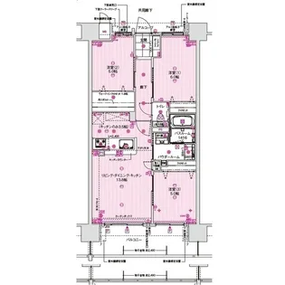 アルファステイツ西福原【1階】の間取り