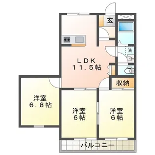 アンブルルミエール【2階】の間取り