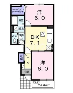 シャイン ウェーブ B棟【1階】の間取り