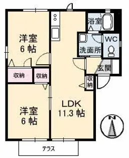 ロンクー II【1階】の間取り