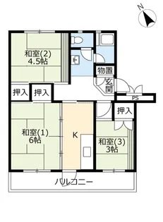 UR北坂戸【4階】の間取り