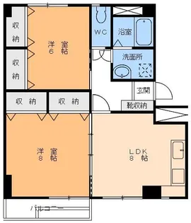 コーポラスかやまち【4階】の間取り