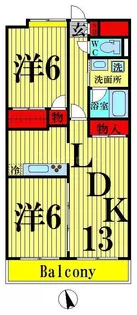 シャトーメルヴェーユ【2階】の間取り
