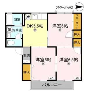 シャトルSK B棟【2階】の間取り