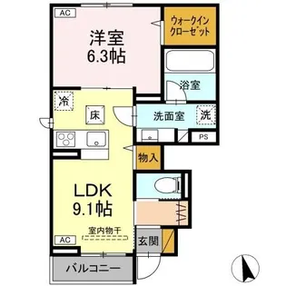 D-Invest田宮【1階】の間取り