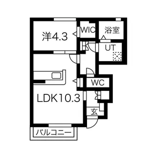 プランドール今宮【1階】の間取り