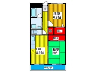 クロスロード【7階】の間取り
