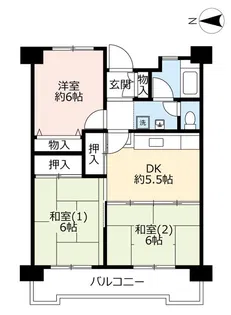URリバーサイドもりぐち【1階】の間取り