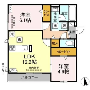 セレスティア鷺山 WEST【1階】の間取り