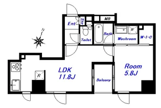グリーンパーク東日本橋レジデンスII【10階】の間取り