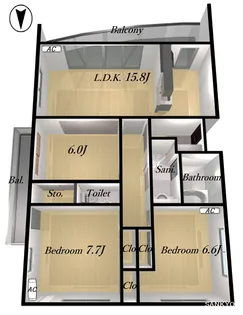山形県山形市篭田2【マンション】の間取り