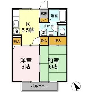 セジュールスギヌマ【2階】の間取り