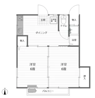 楓青山ハイツB【2階】の間取り