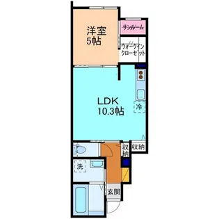 HELIOS中川原【1階】の間取り