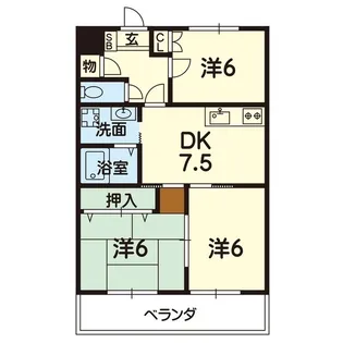 テラス三樹【1階】の間取り