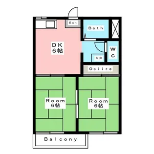 グリーンコーポ石橋 B【1階】の間取り
