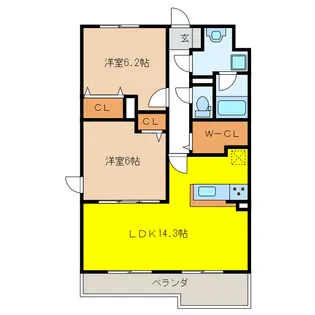 カンフリエ寿【4階】の間取り
