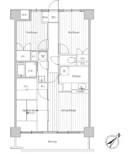 神奈川県川崎市高津区溝口3【マンション】の間取り