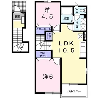 山口県下関市富任町5【アパート】の間取り