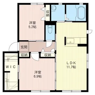 群馬県太田市西新町【アパート】の間取り