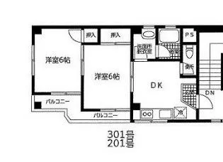 宇奈月第2コーポ【3階】の間取り