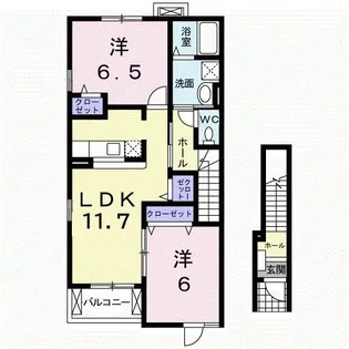 メゾン・ユーケイA【2階】の間取り