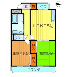 グランデージハヤミ【2階】の間取り