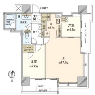 シエリアタワー大阪天満橋【24階】の間取り