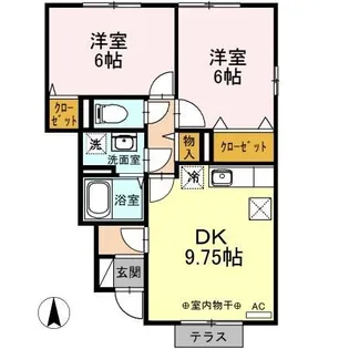 クラージュタウン A/B/C【1階】の間取り