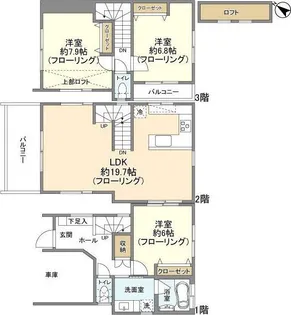 東京都大田区上池台3【一戸建】の間取り