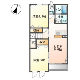 群馬県安中市板鼻【アパート】の間取り