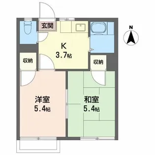 朝日ヶ丘ハイツ D【1階】の間取り