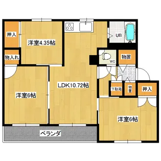 クラージュ春光III【3階】の間取り