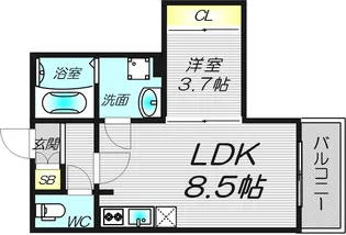 ハーモニーテラスRen相川【2階】の間取り