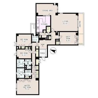 東京都渋谷区西原3【マンション】の間取り