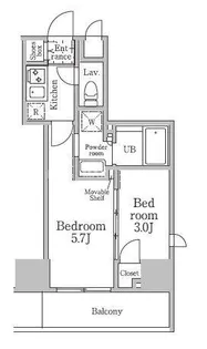 東京都世田谷区三軒茶屋2【マンション】の間取り