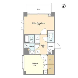 サンライズ松本No.7【1階】の間取り
