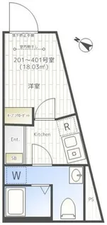 メゾンド町屋【3階】の間取り