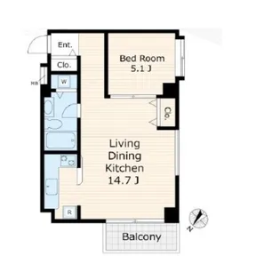 東京都港区三田1【マンション】の間取り